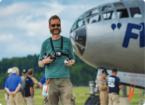 Steve Thorne from Flight Chops with camera