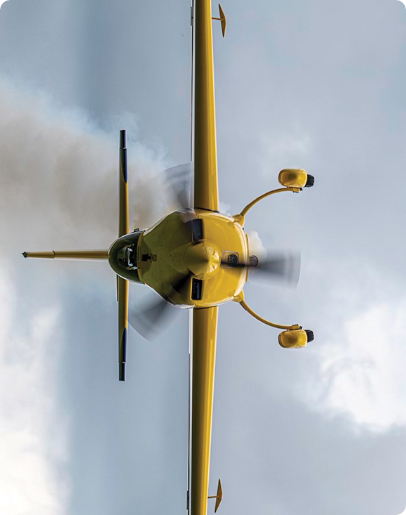 Sideways shot of Kevin Coleman aerobatic plane