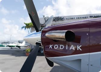 Closeup of Kodiak Airplane nose with Hartzell propeller